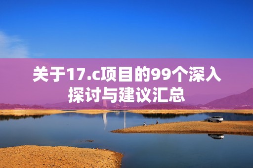 关于17.c项目的99个深入探讨与建议汇总