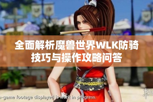 全面解析魔兽世界WLK防骑技巧与操作攻略问答