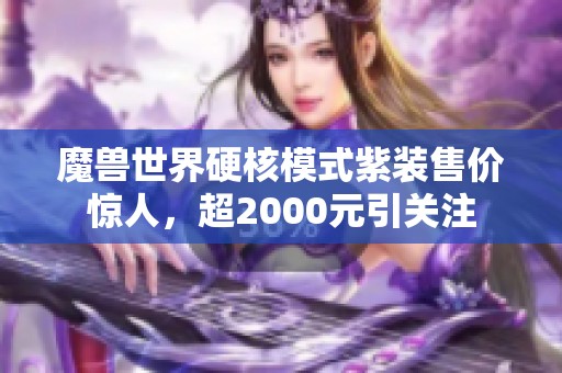 魔兽世界硬核模式紫装售价惊人，超2000元引关注