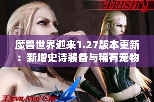 魔兽世界迎来1.27版本更新：新增史诗装备与稀有宠物系统